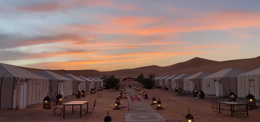 Evening view of Luxury desert camp